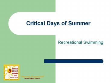 Critical Days of Summer
