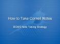 How to Take Cornell Notes PowerPoint PPT Presentation