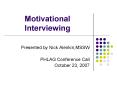 Motivational Interviewing PowerPoint PPT Presentation