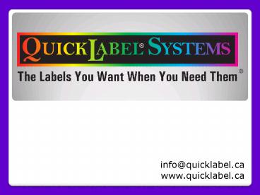 QUICKLABEL SYATEM