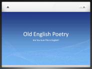 Old English Poetry
