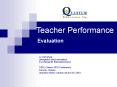 Teacher Performance     Evaluation PowerPoint PPT Presentation