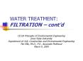 WATER TREATMENT: FILTRATION  PowerPoint PPT Presentation