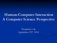 Human-Computer Interaction A Computer Science Perspective