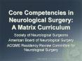 Core Competencies in Neurological Surgery: A Matrix Curriculum PowerPoint PPT Presentation