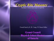 Cryptic Rite Masonry