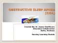 OBSTRUCTIVE SLEEP APNEA (OSA) PowerPoint PPT Presentation