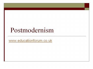 Postmodernism