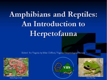 Amphibians and Reptiles: An Introduction to Herpetofauna
