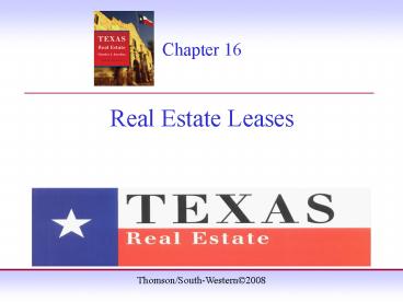 Chapter 16  Real Estate Leases