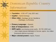 Dominican Republic Country Information