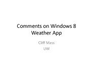 Comments on Windows 8 Weather App