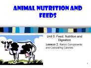 Animal Nutrition and Feeds