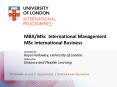 MBA/MSc International Management MSc International Business PowerPoint PPT Presentation