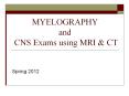 MYELOGRAPHY and CNS Exams using MRI PowerPoint PPT Presentation