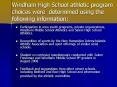 Windham High School athletic program choices were determined using the following information: PowerPoint PPT Presentation