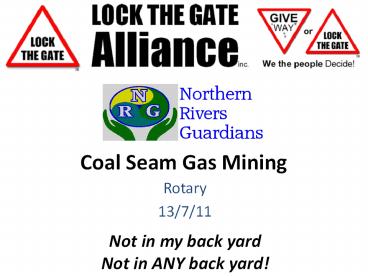Coal Seam Gas Mining
