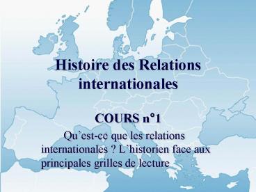 Histoire des Relations internationales