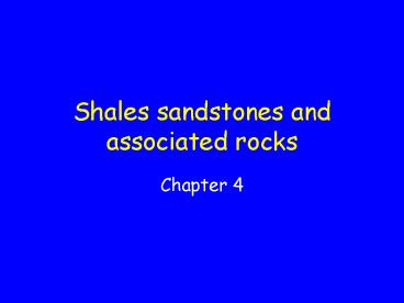 Shales sandstones and associated rocks