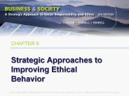 Strategic Approaches to Improving Ethical Behavior