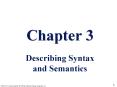Chapter 3  Describing Syntax and Semantics PowerPoint PPT Presentation