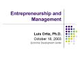 Entrepreneurship and Management PowerPoint PPT Presentation