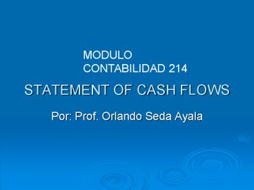 STATEMENT OF CASH FLOWS