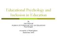 Educational Psychology and Inclusion in Education PowerPoint PPT Presentation