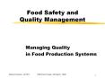 Food Safety and Quality Management PowerPoint PPT Presentation