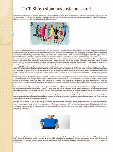 Un T-Shirt est jamais juste un t-shirt
