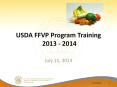 USDA FFVP Program Training 2013 - 2014 PowerPoint PPT Presentation