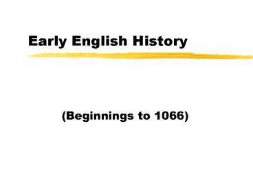 Early English History