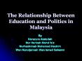 The Relationship Between Education and Politics in Malaysia PowerPoint PPT Presentation