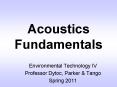 Acoustics Fundamentals PowerPoint PPT Presentation