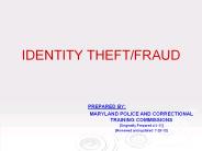 IDENTITY THEFT/FRAUD