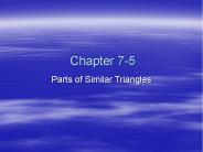 Parts of Similar Triangles