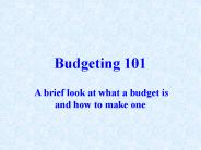 Budgeting 101