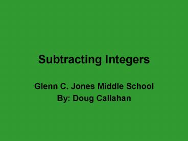 Subtracting Integers