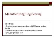 Manufacturing Engineering