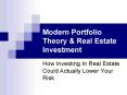 Modern Portfolio Theory PowerPoint PPT Presentation