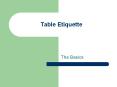 Table Etiquette PowerPoint PPT Presentation