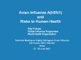 Avian Influenza A(H5N1) and Risks to Human Health PowerPoint PPT Presentation