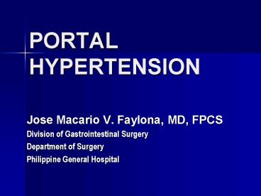 PORTAL HYPERTENSION