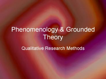 Phenomenology