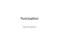 Punctuation PowerPoint PPT Presentation