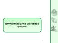 Work/life balance workshop PowerPoint PPT Presentation