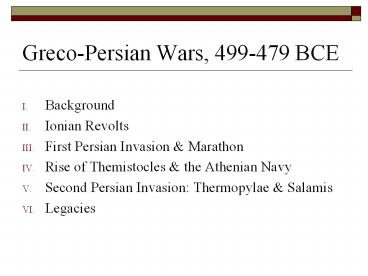 Greco-Persian Wars, 499-479 BCE