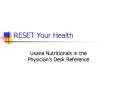 RESET Your Health PowerPoint PPT Presentation