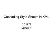 Cascading Style Sheets in XML