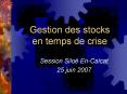 Gestion des stocks en temps de crise PowerPoint PPT Presentation
